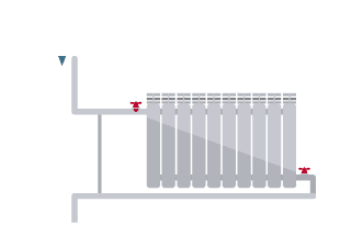 Однотрубная система диагональное подключение радиатора