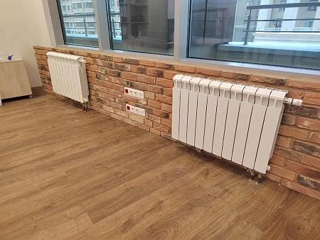 Установка 4 радиаторов на сварке