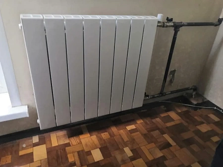 Установка 4 радиаторов на сварке